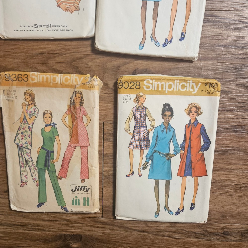 Lot of 6 Vintage 1970s Simplicity Women's Clothing Sewing Patterns Size 12 14 18 - Picture 3 of 7